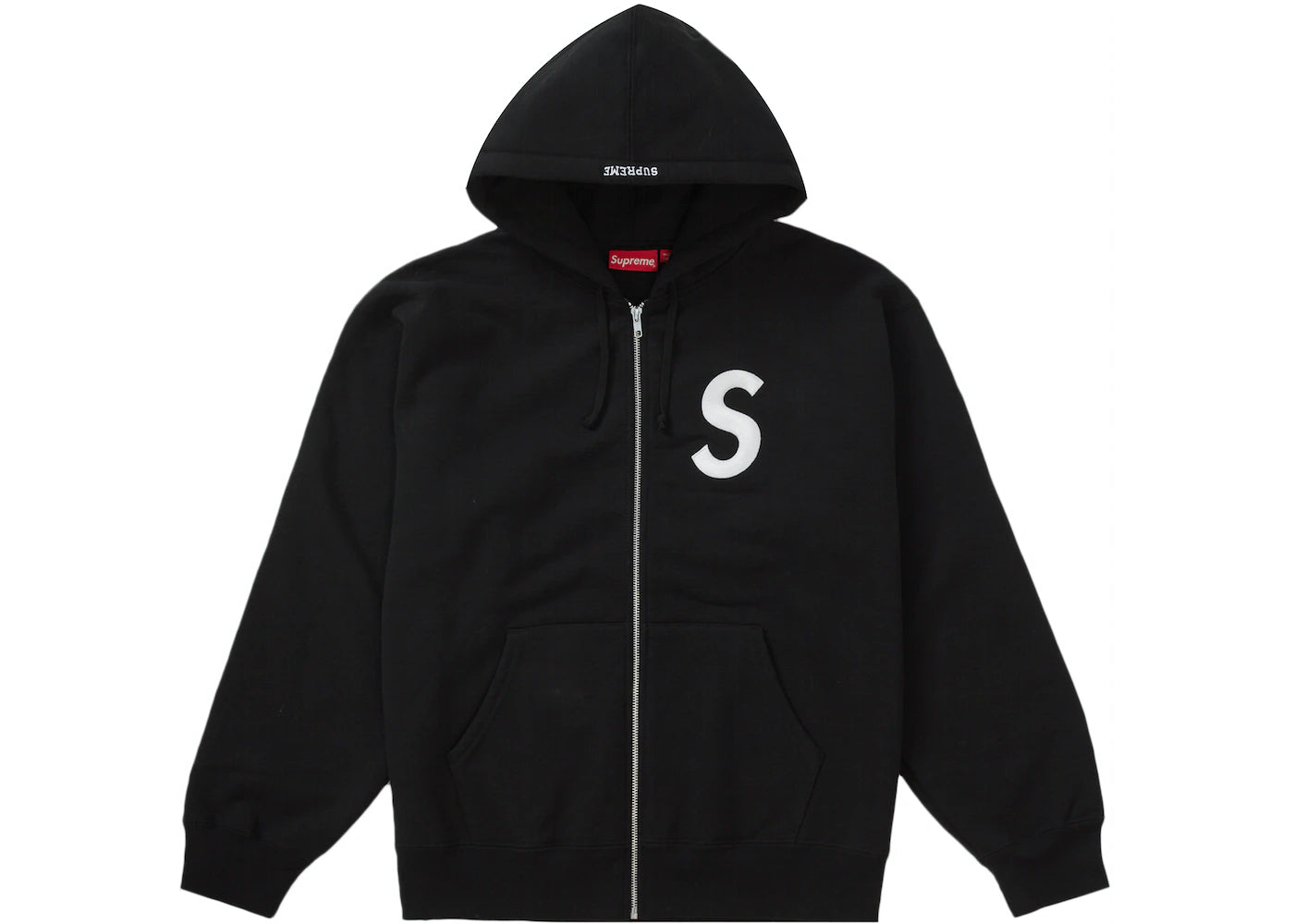 Supreme S Logo Zip Up Hooded Sweatshirt Black