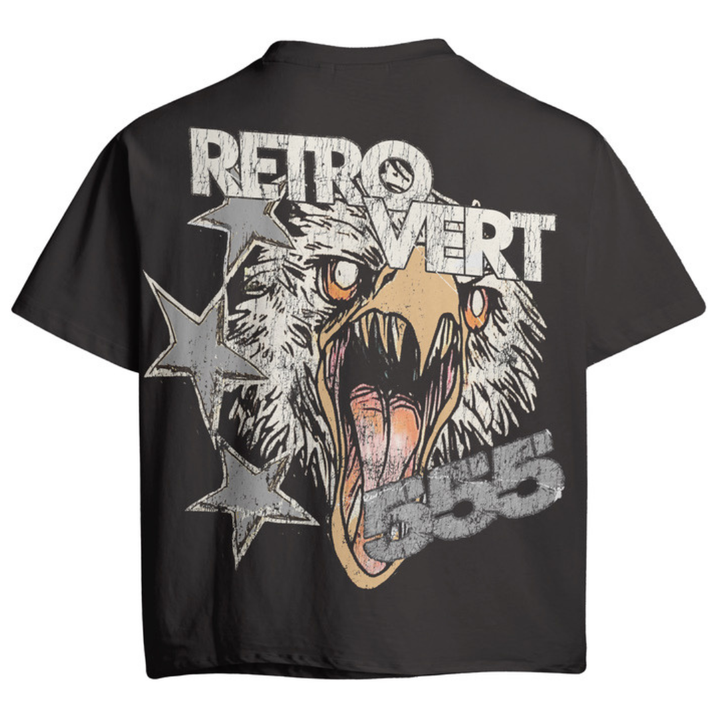 RETROVERT GREY FALCON SKULL T-SHIRT