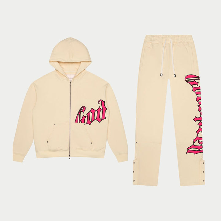 GODSPEED OG Logo Sweatsuit Bone/Pink