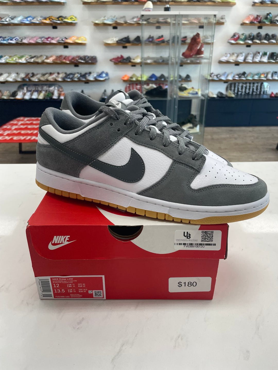 Nike Dunk Low Smoke Grey Gum 3M Swoosh- Worn