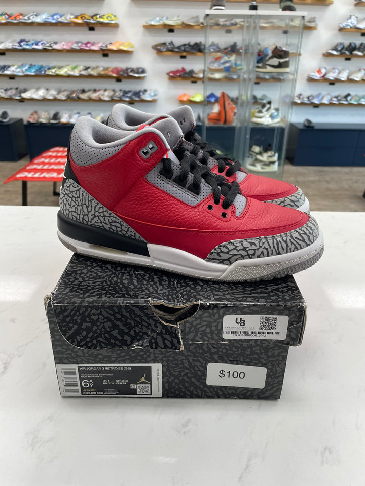 Jordan 3 Retro SE Fire Red (GS)- Worn