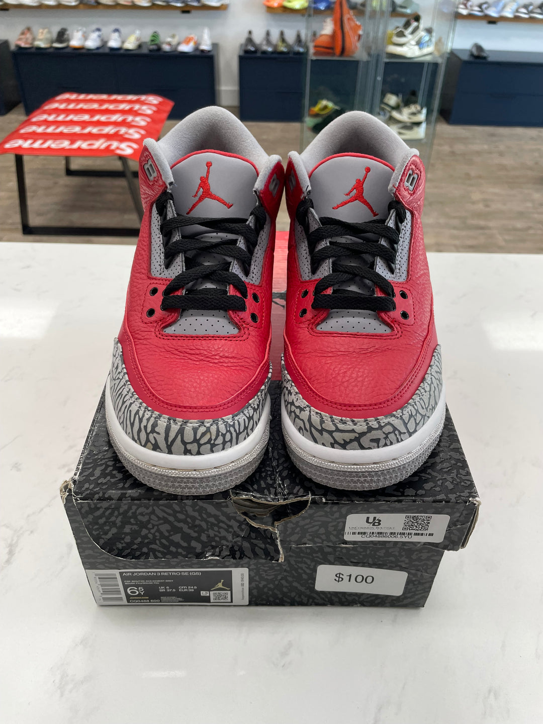 Jordan 3 Retro SE Fire Red (GS)- Worn