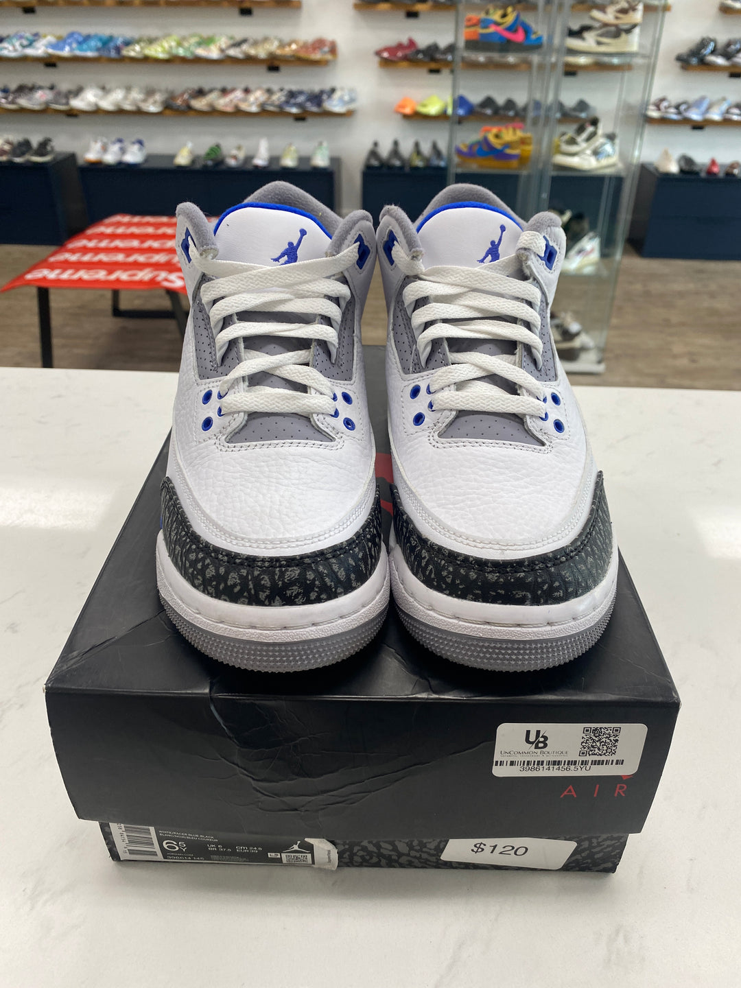 Jordan 3 Retro Racer Blue (GS)- Worn