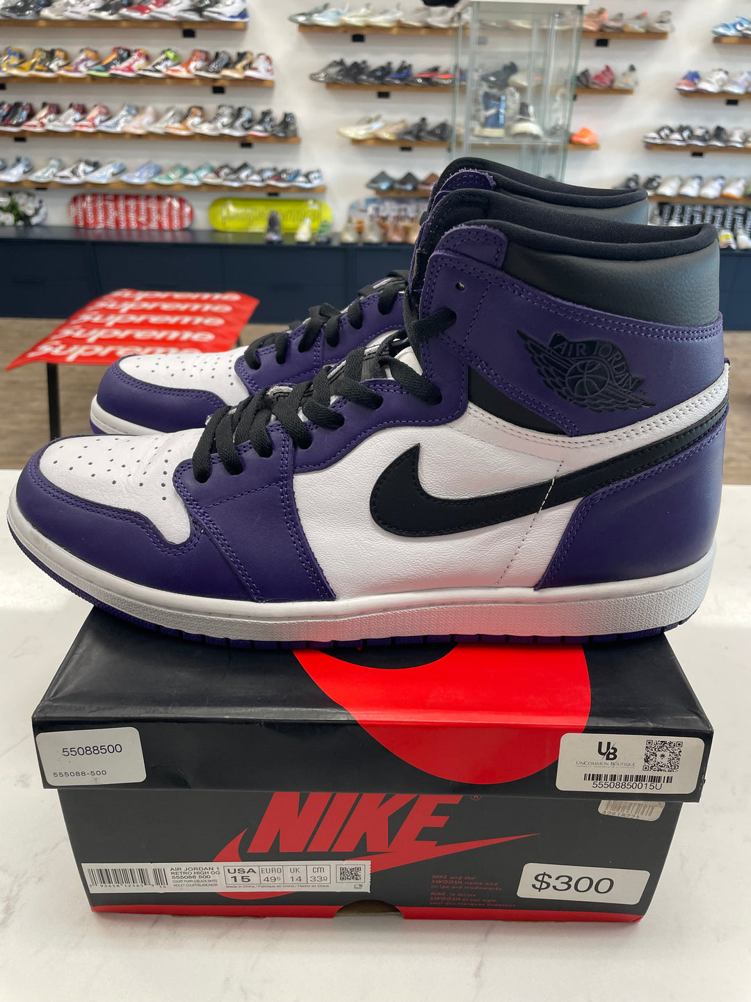 Jordan 1 Retro High Court Purple White- Worn