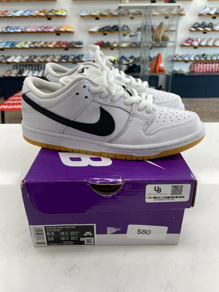 Nike SB Dunk Low Pro White Gum- Worn