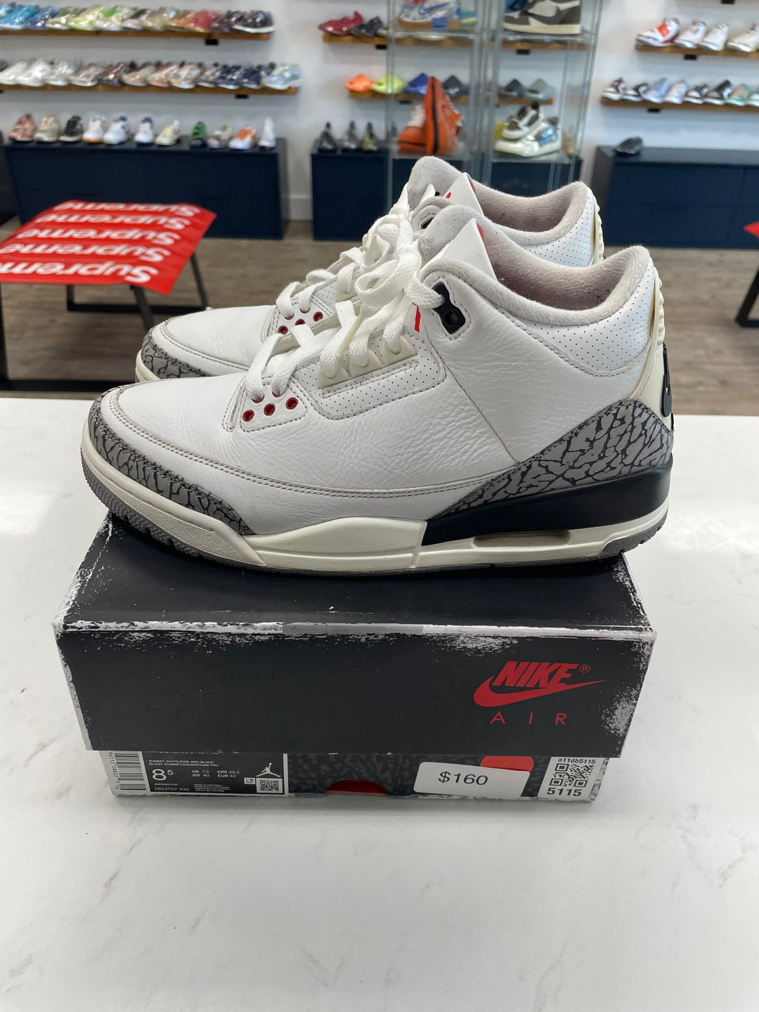 Jordan 3 Retro White Cement Reimagined- Worn