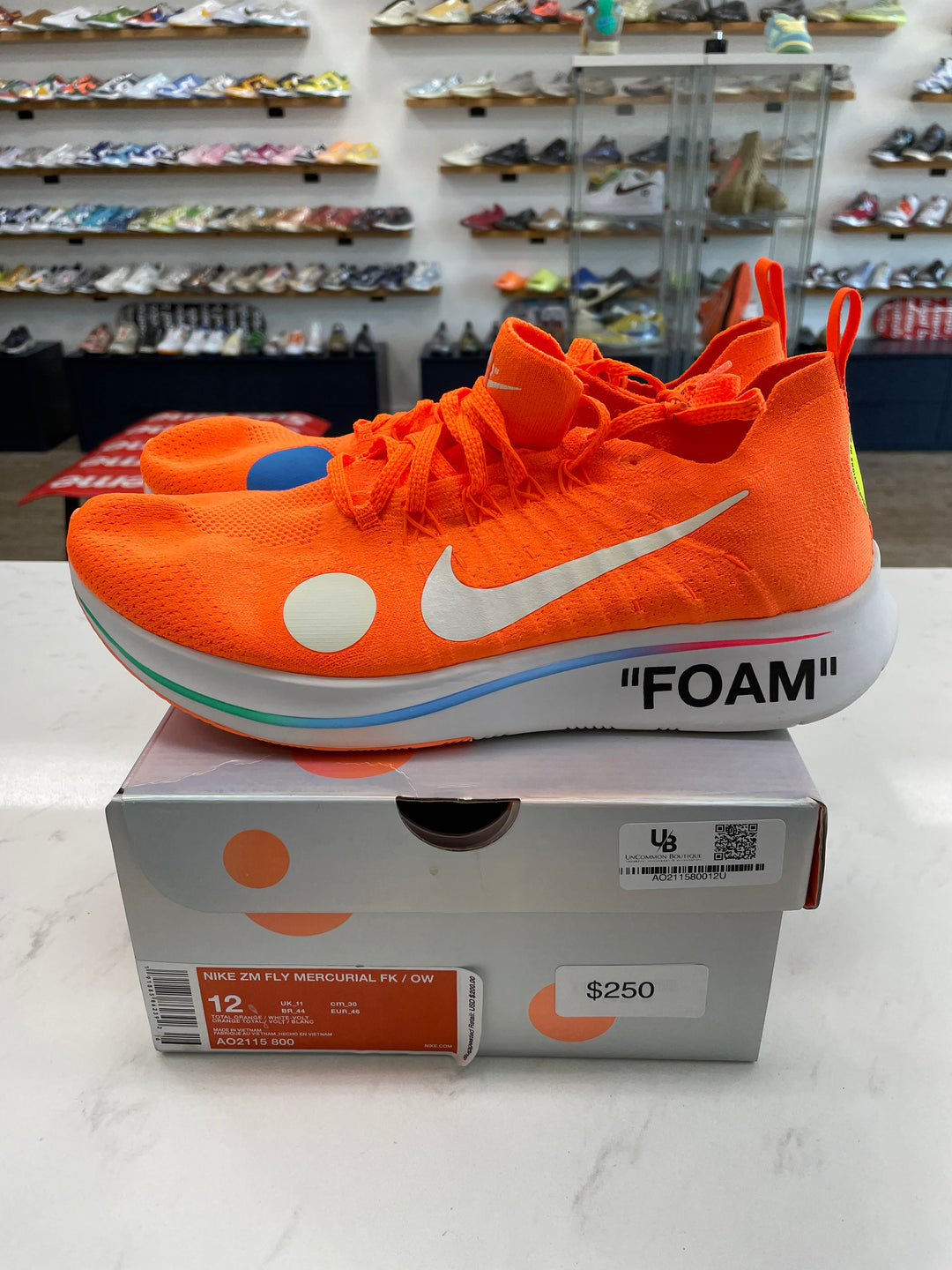 Nike Zoom Fly Mercurial Off-White Total Orange- Worn