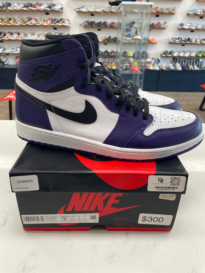 Jordan 1 Retro High Court Purple White- Worn