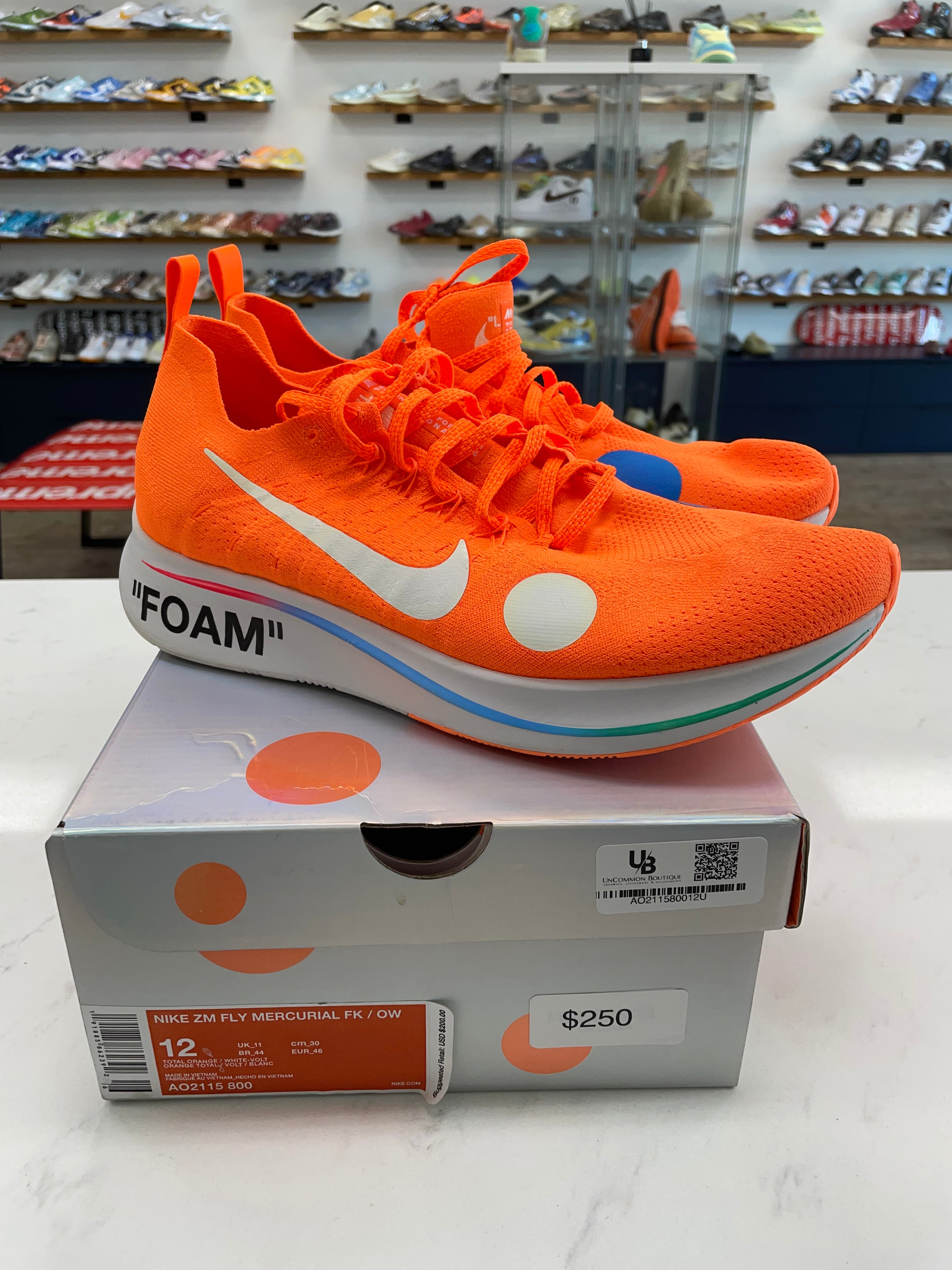 nike off white zoom fly orange