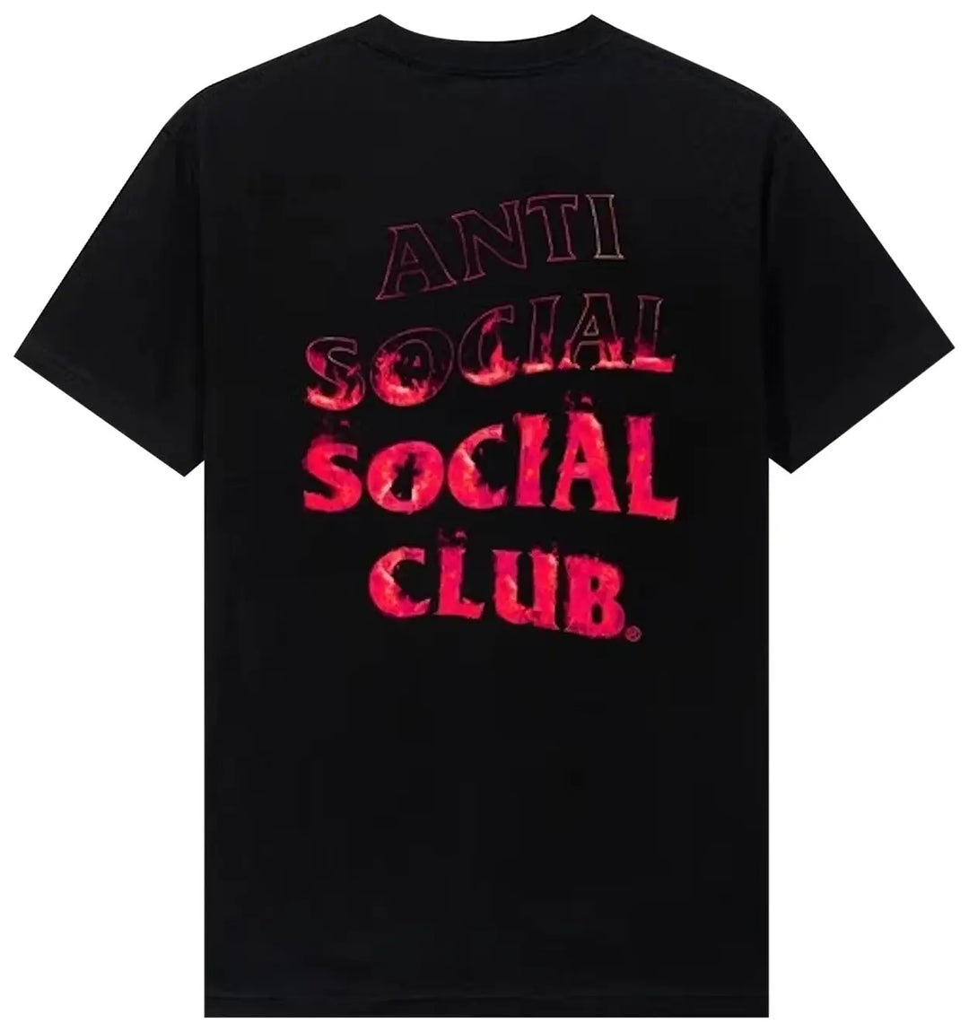 Anti Social Social Club A Fire Inside Pink Flame Tee Black