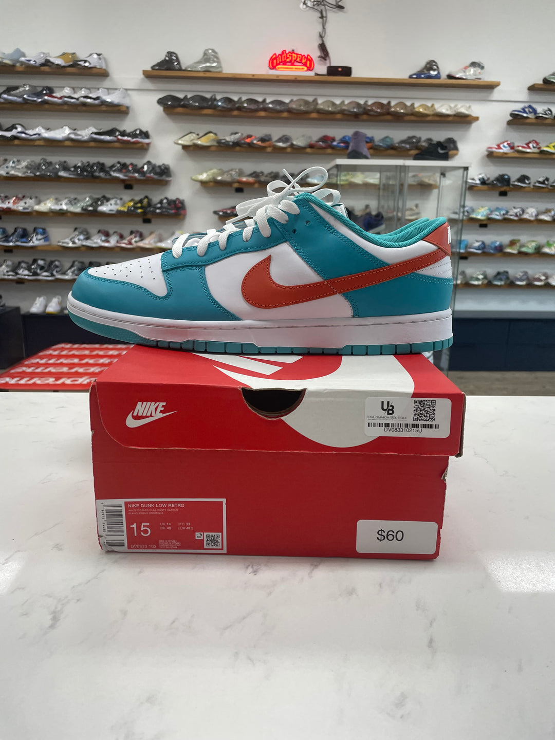 Nike Dunk Low Miami Dolphins - Worn
