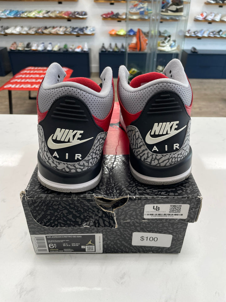 Jordan 3 Retro SE Fire Red (GS)- Worn