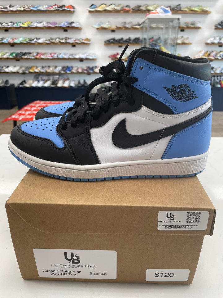 Jordan 1 Retro High OG UNC Toe- Worn