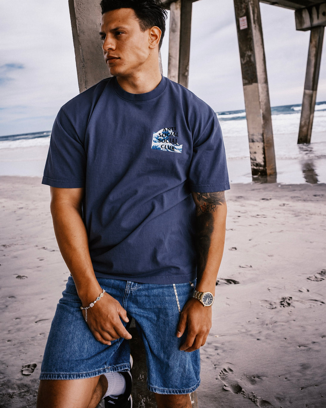 ASSC Tonkatsu: The Great Wave Tee Indigo