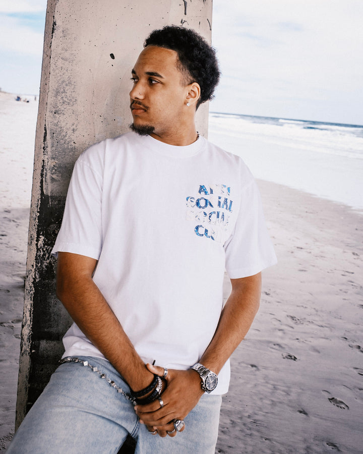 ASSC Tonkatsu: Boro Wave Tee White