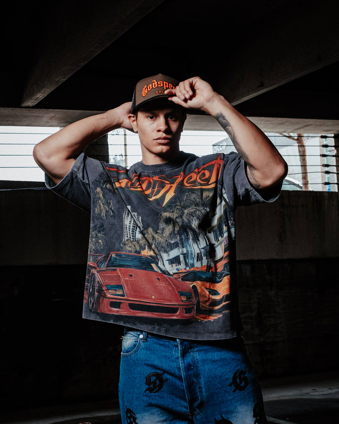 GODSPEED South Beach Drive Miami Superrun Grey Wash Tee