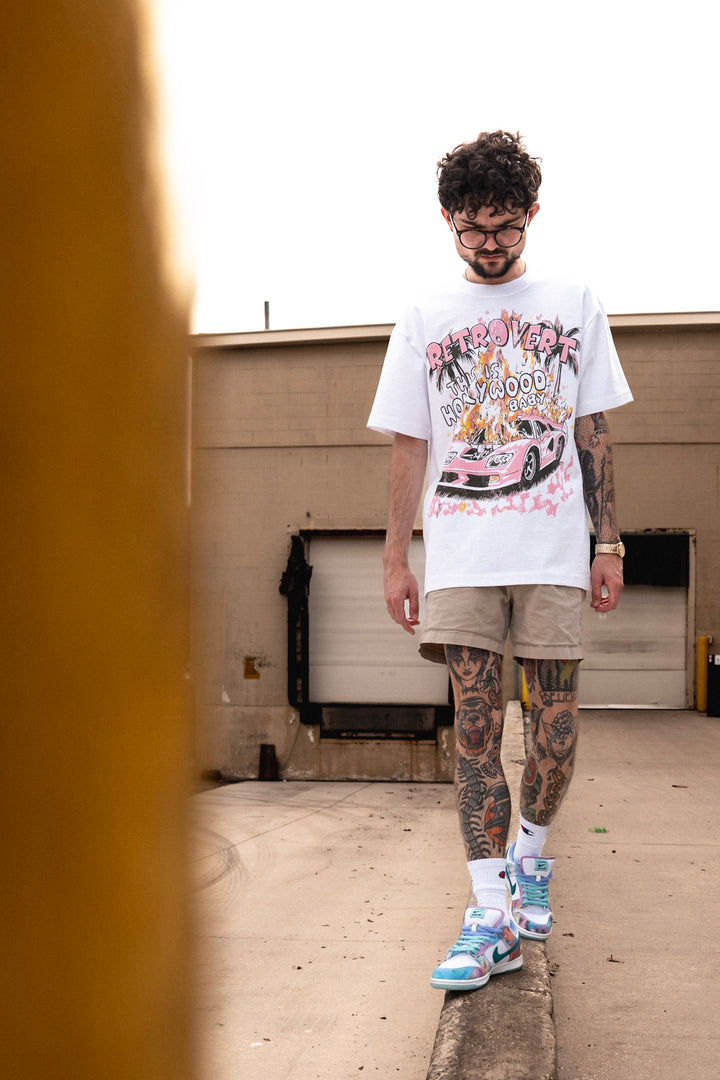 RETROVERT PINK HOLLYWOOD T-SHIRT