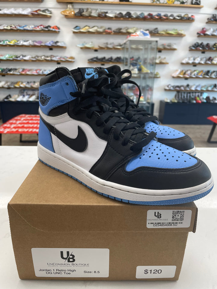 Jordan 1 Retro High OG UNC Toe- Worn