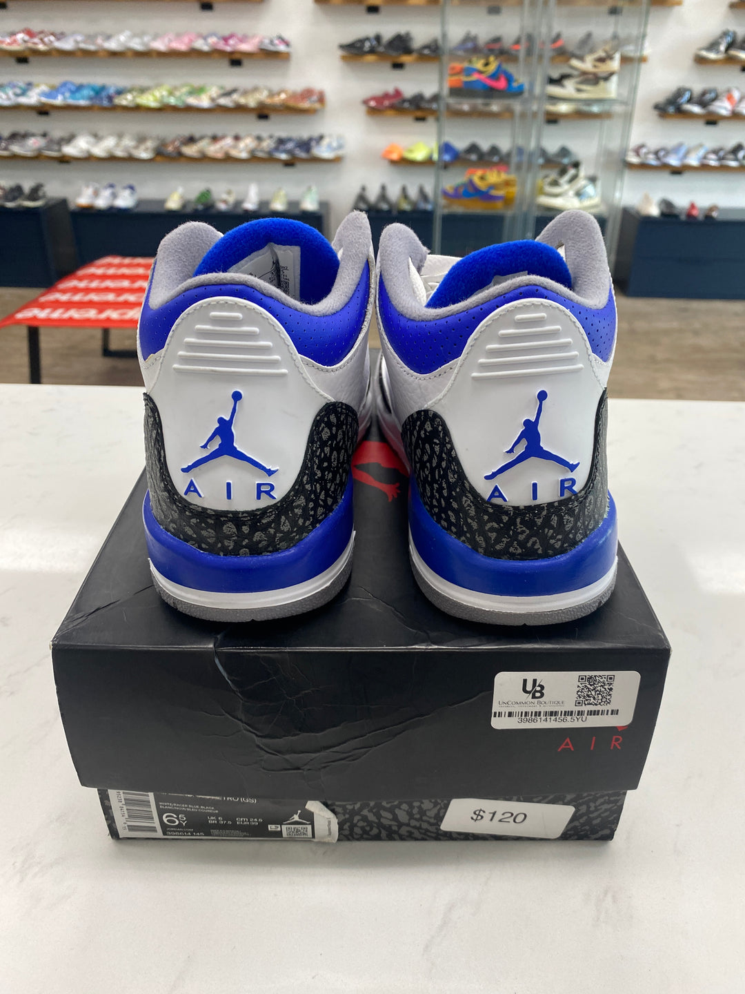 Jordan 3 Retro Racer Blue (GS)- Worn