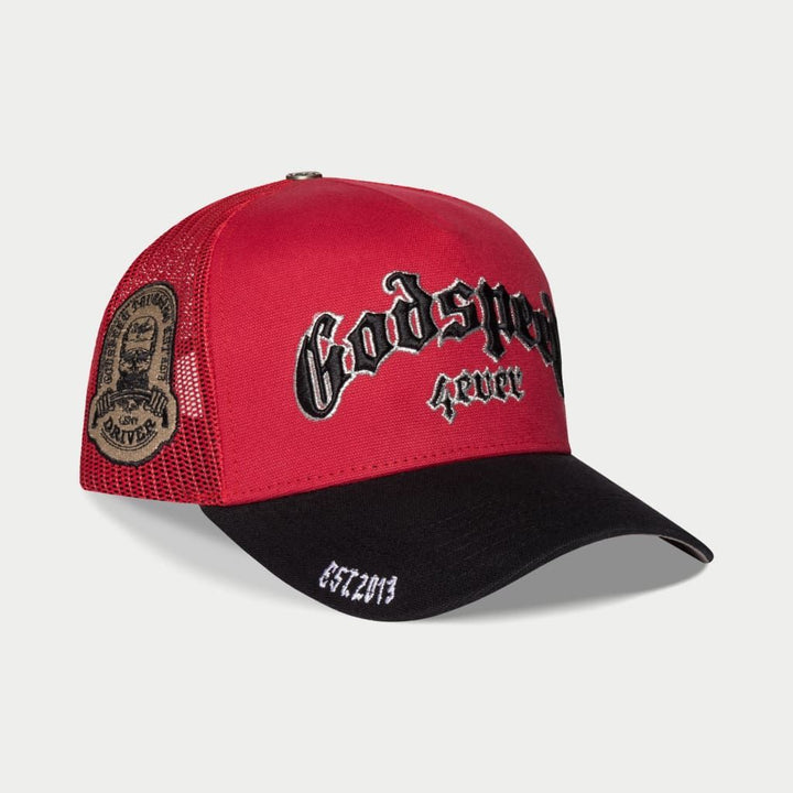 GODSPEED Forever Trucker Hat Red Black