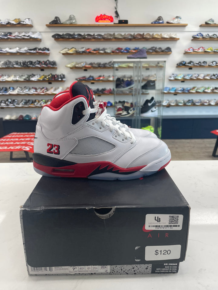 Jordan 5 Retro Fire Red Black Tongue (2025) - Worn