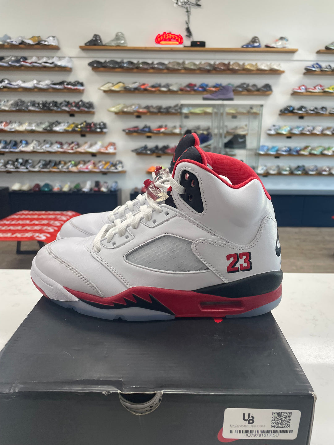Jordan 5 Retro Fire Red Black Tongue (2025) - Worn