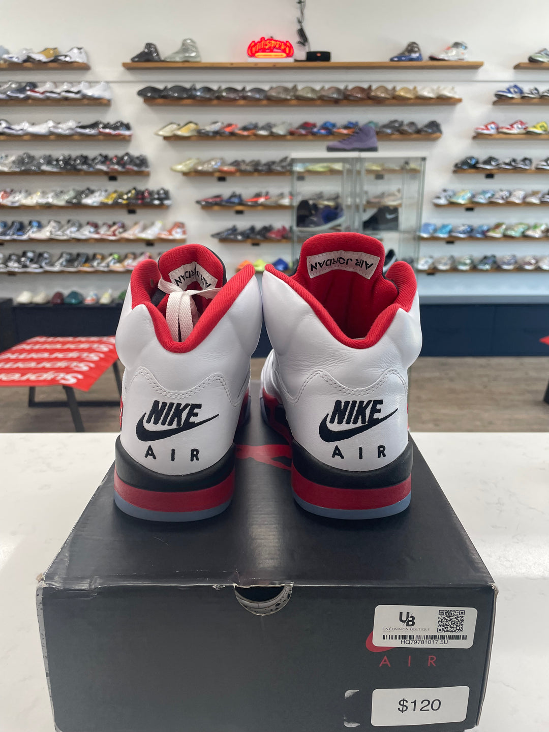 Jordan 5 Retro Fire Red Black Tongue (2025) - Worn