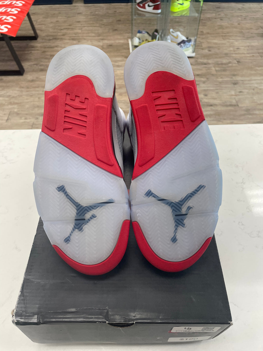 Jordan 5 Retro Fire Red Black Tongue (2025) - Worn