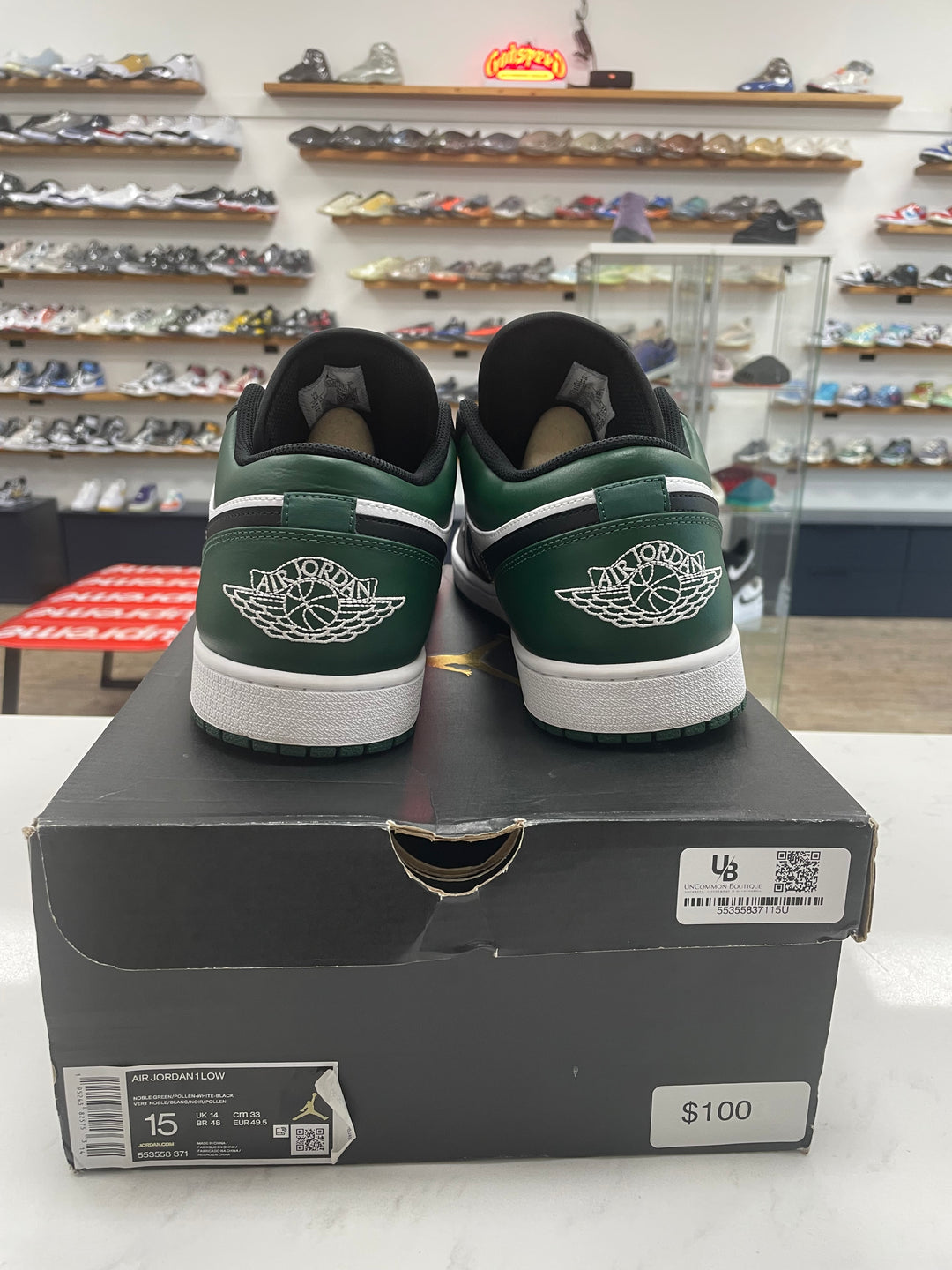 Jordan 1 Low Green Toe - Worn