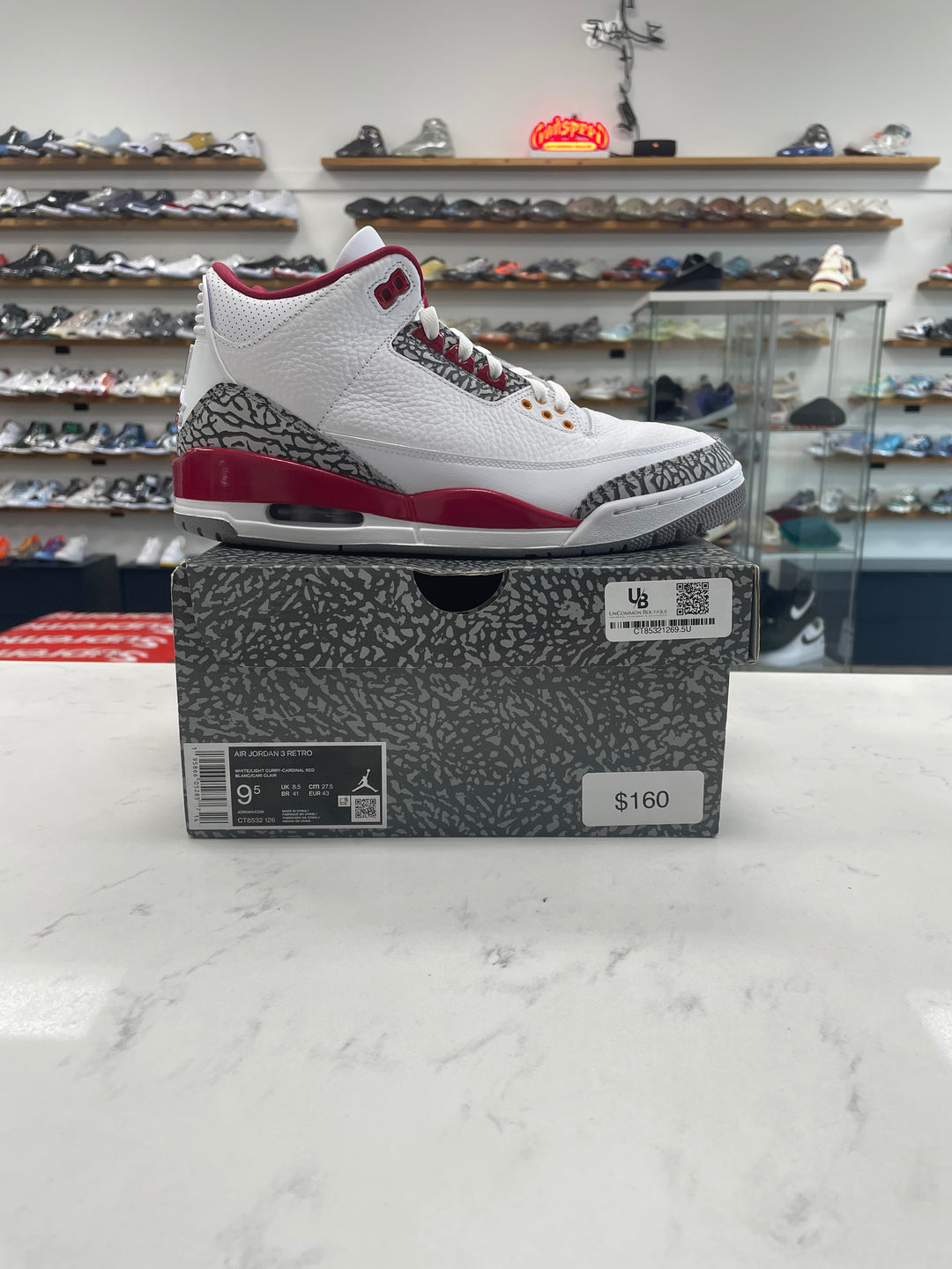 Jordan 3 Retro Cardinal Red- Worn