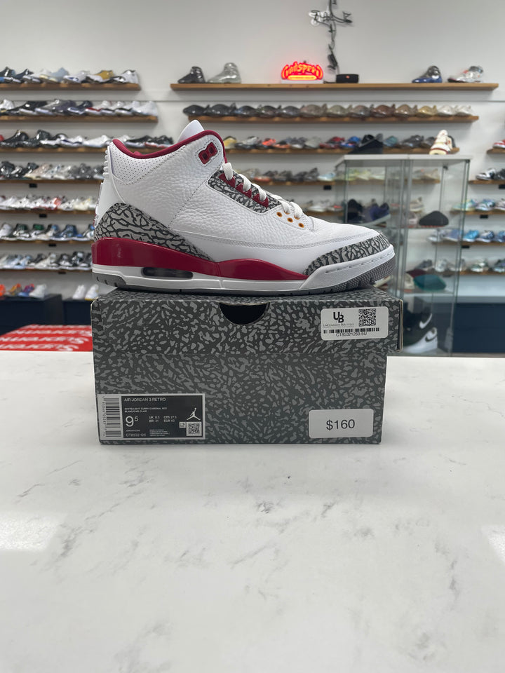 Jordan 3 Retro Cardinal Red- Worn