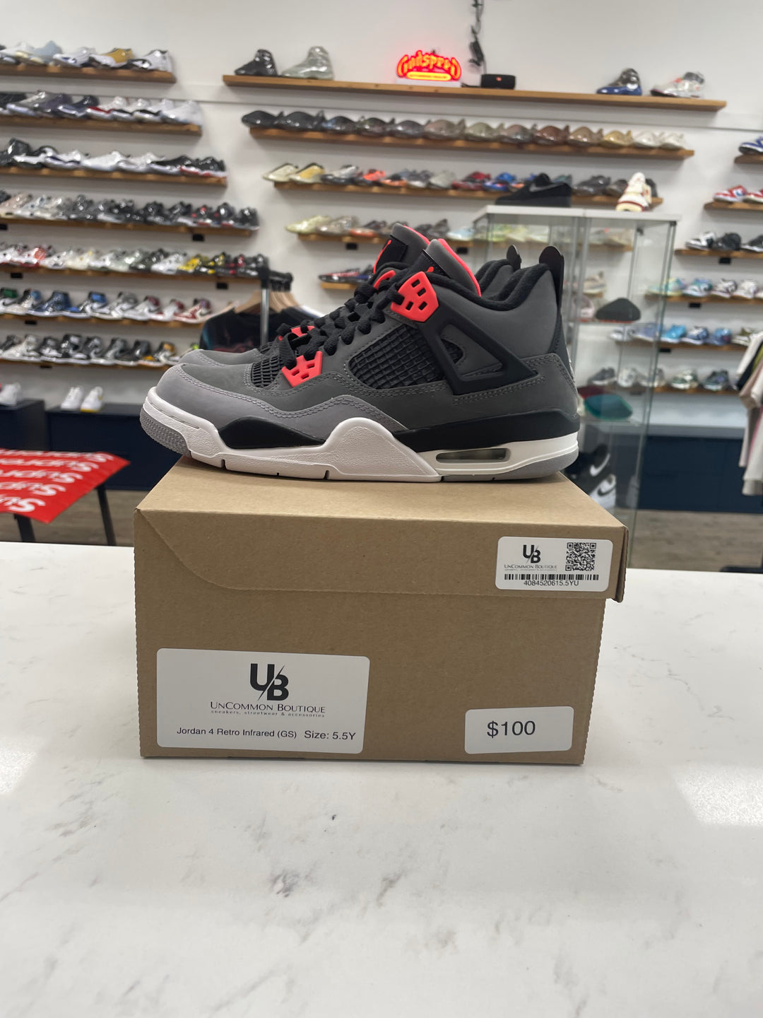 Jordan 4 Retro Infrared (GS) - Worn