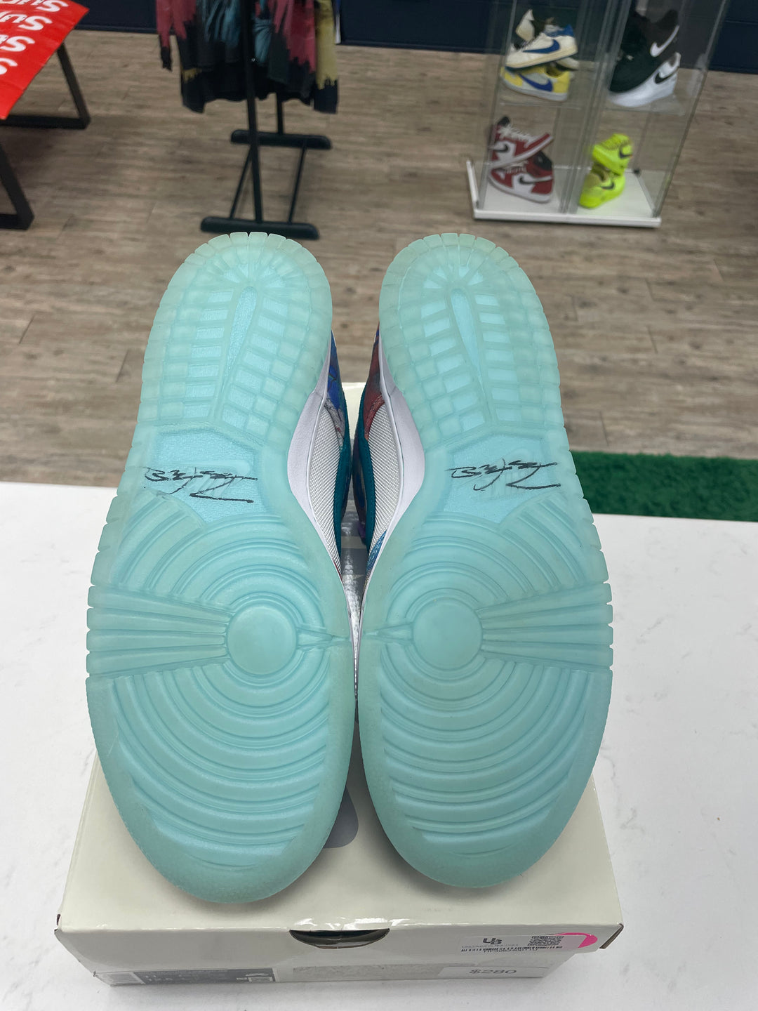 Nike SB Dunk Low Futura Laboratories Bleached Aqua - Worn