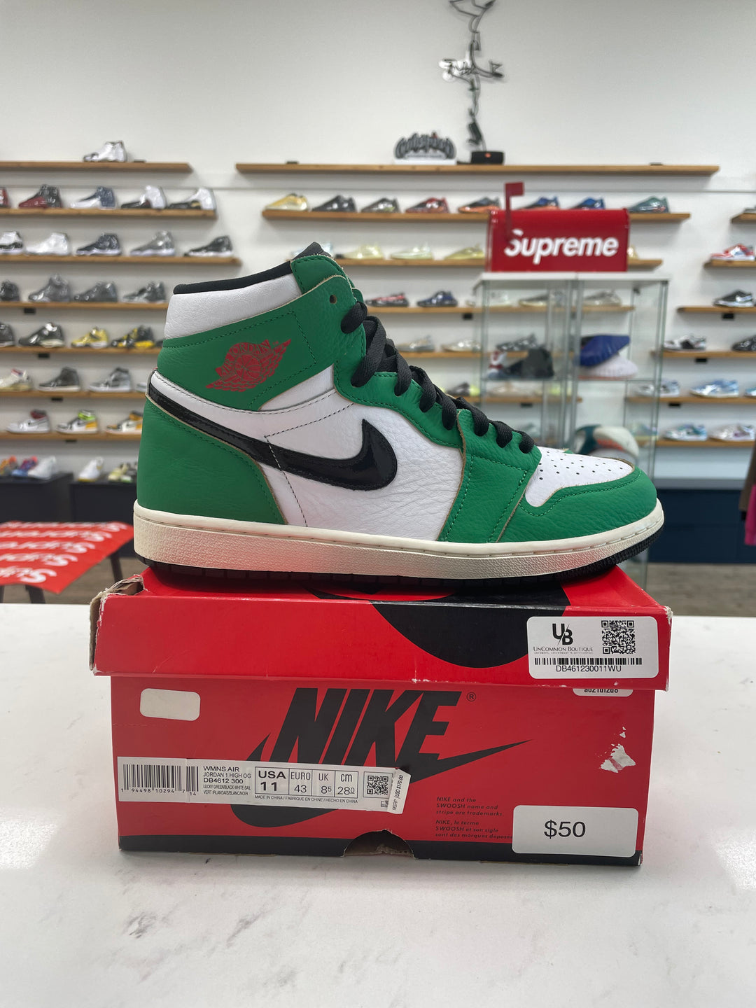 Jordan 1 Retro High Lucky Green (Women's) - Worn