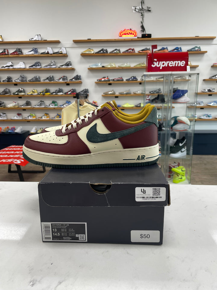 Nike Air Force 1 Low '07 LV8 Dark Team Red Vintage Green - Worn