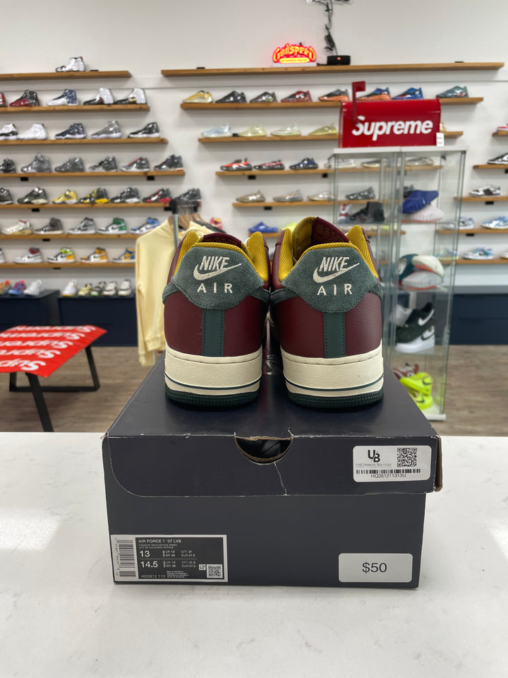 Nike Air Force 1 Low '07 LV8 Dark Team Red Vintage Green - Worn