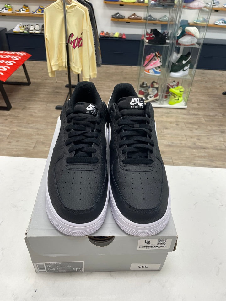 Nike Air Force 1 Low '07 Black White Pebbled Leather - Worn