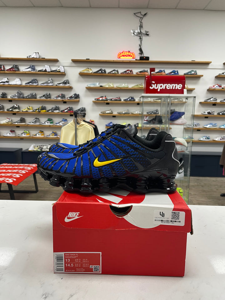 Nike Shox TL Black Lyon Blue Varsity Maize - Worn