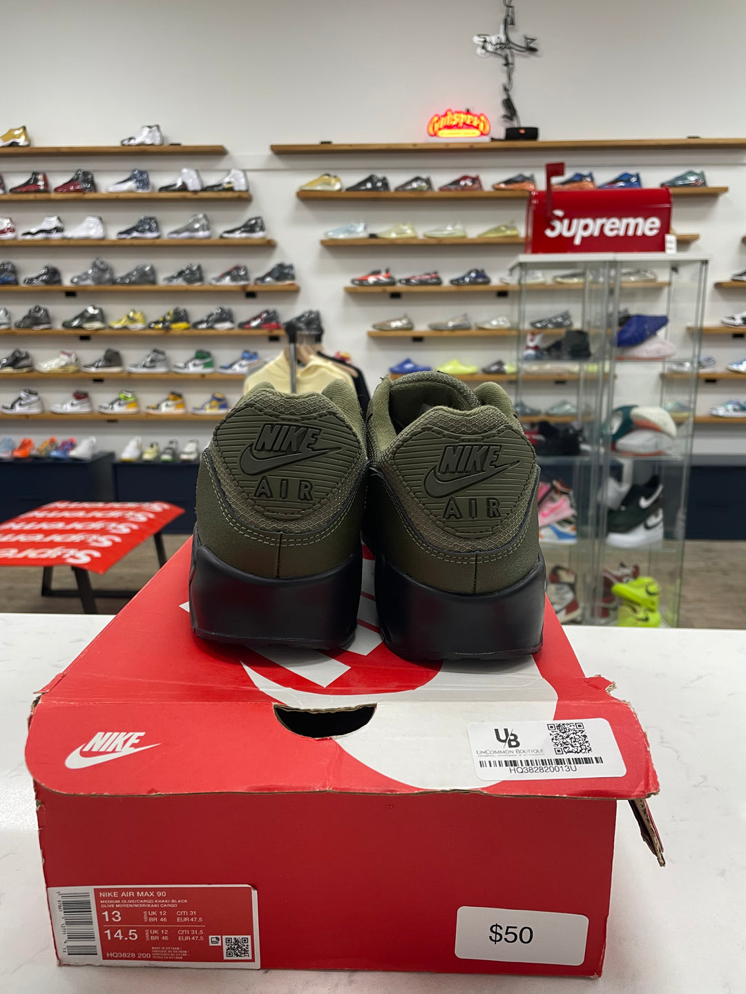 Nike Air Max 90 Reflective Swoosh Medium Olive - Worn