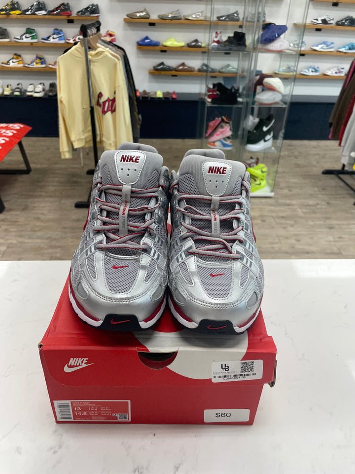 Nike P-6000 Metallic Silver Gym Red - Worn