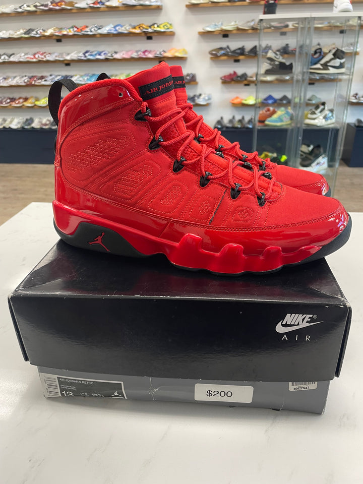 Jordan 9 Retro Chile Red- Worn