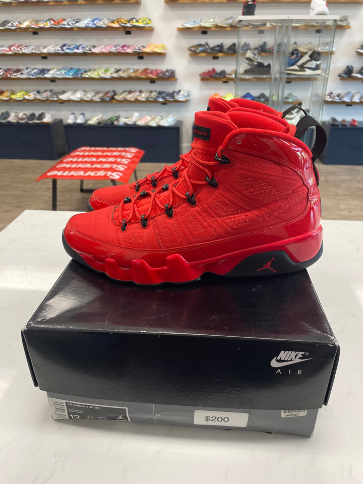 Jordan 9 Retro Chile Red- Worn