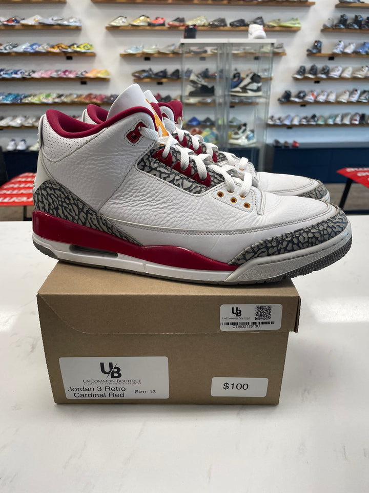 Jordan 3 Retro Cardinal Red- Worn