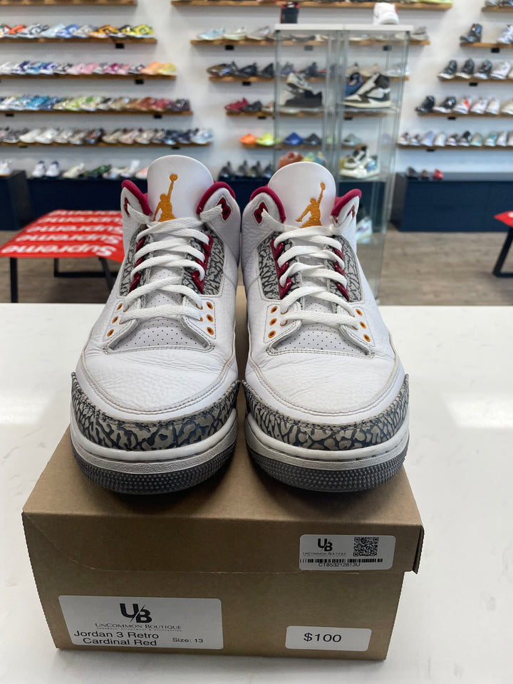 Jordan 3 Retro Cardinal Red- Worn