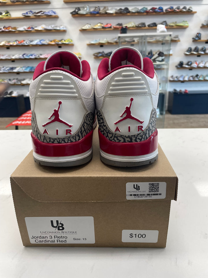 Jordan 3 Retro Cardinal Red- Worn