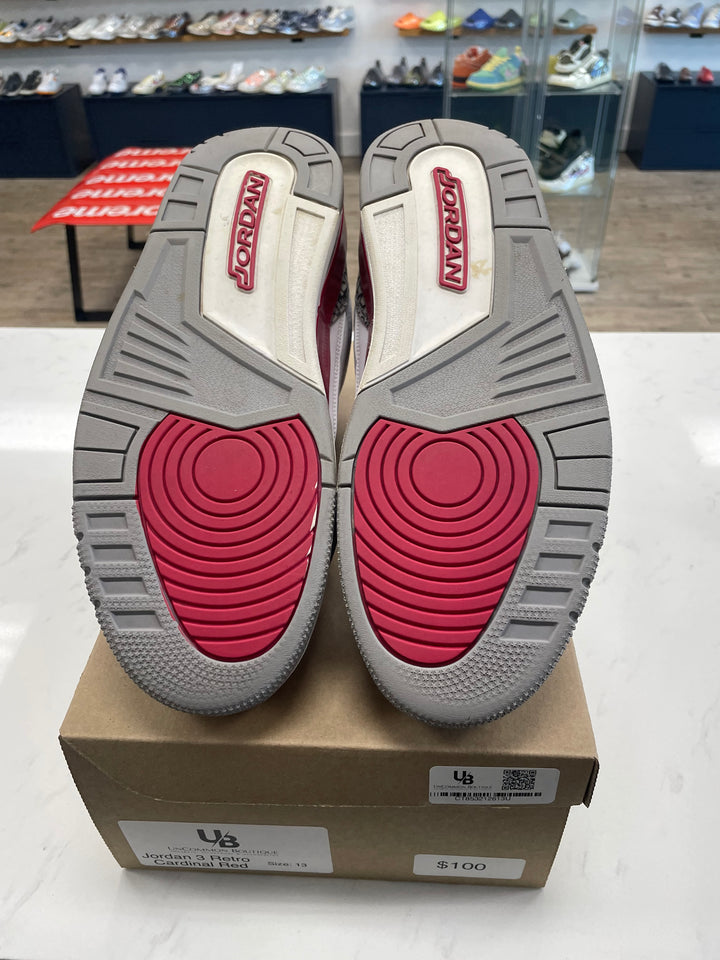 Jordan 3 Retro Cardinal Red- Worn