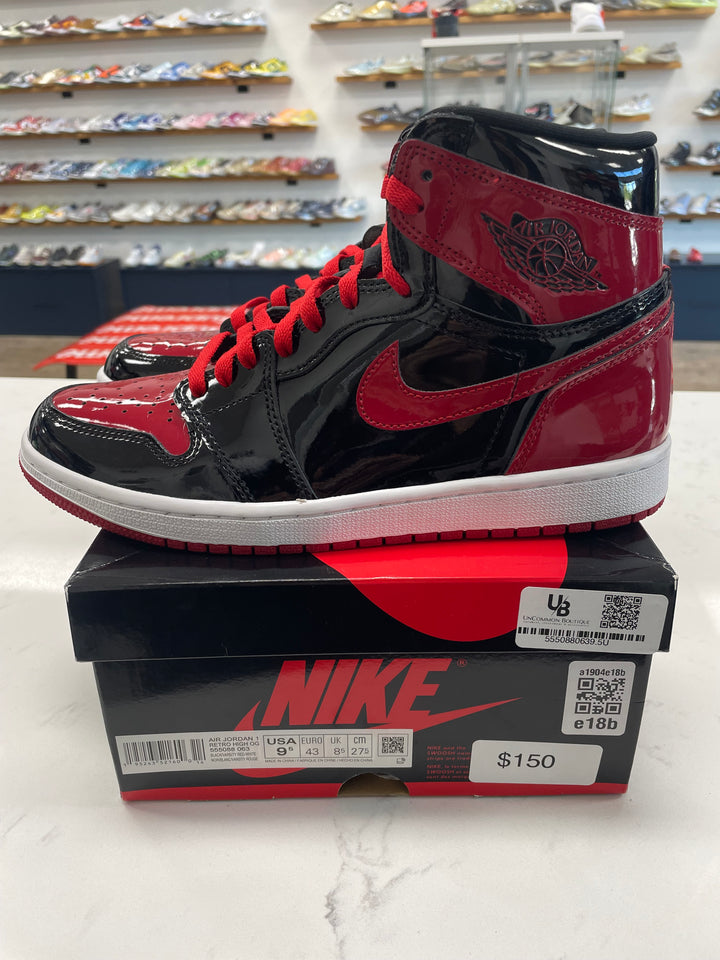 Jordan 1 Retro High OG Patent Bred- Worn