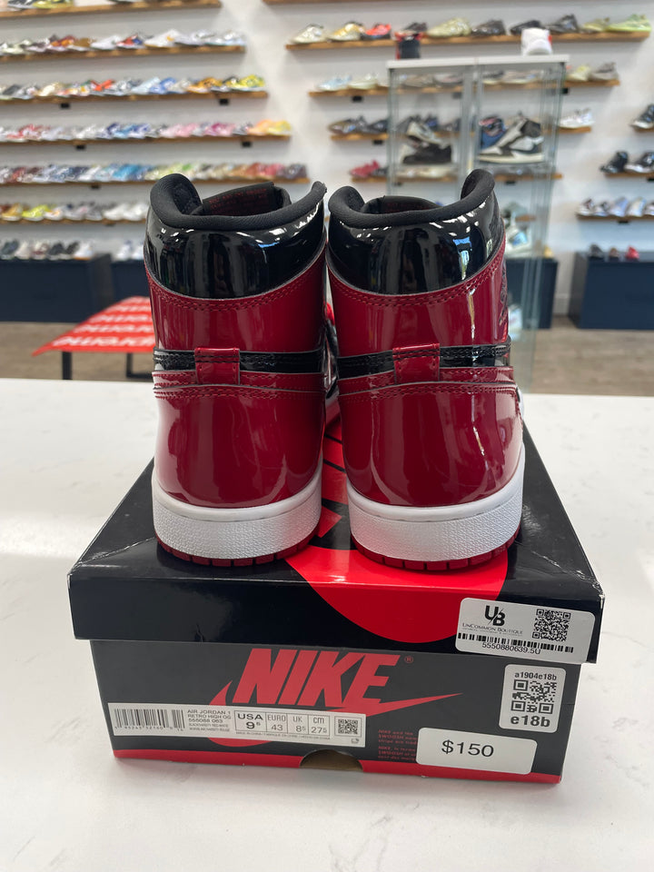 Jordan 1 Retro High OG Patent Bred- Worn