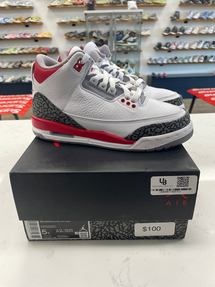 Jordan 3 Retro Fire Red (2022) (GS)- Worn
