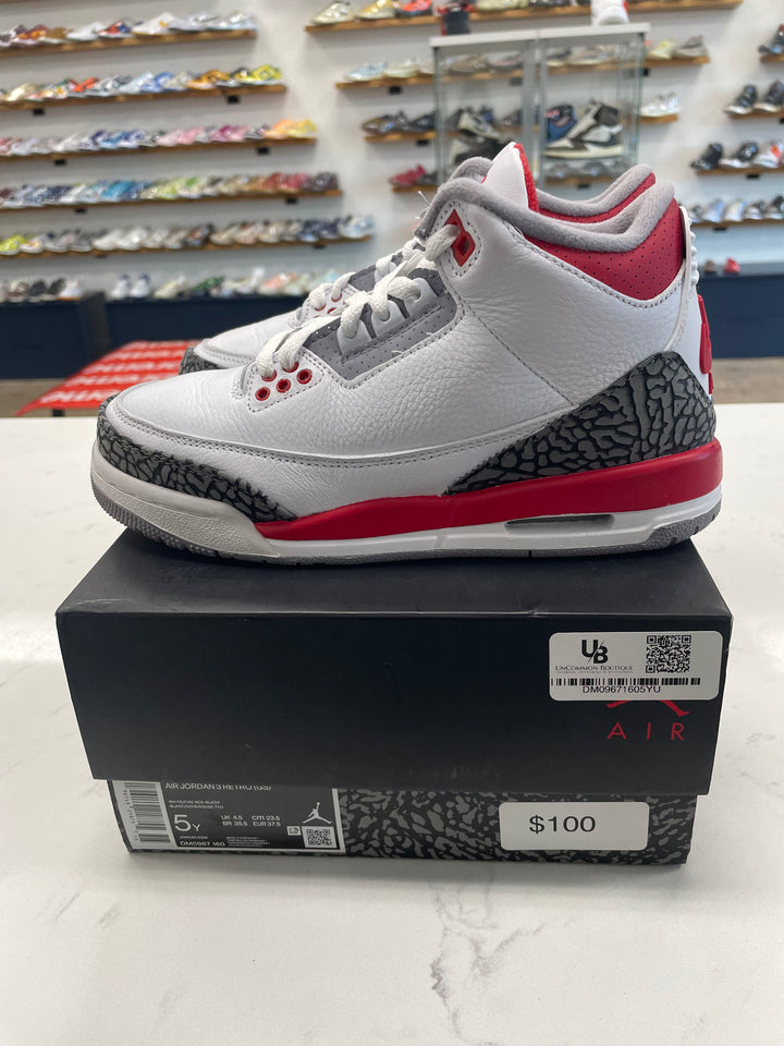Jordan 3 Retro Fire Red (2022) (GS)- Worn